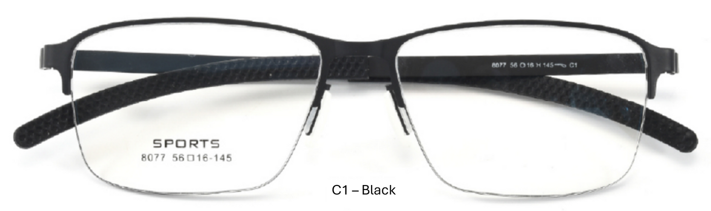 iNERTIA Titanium eyeglass frames - series 8077, for men's