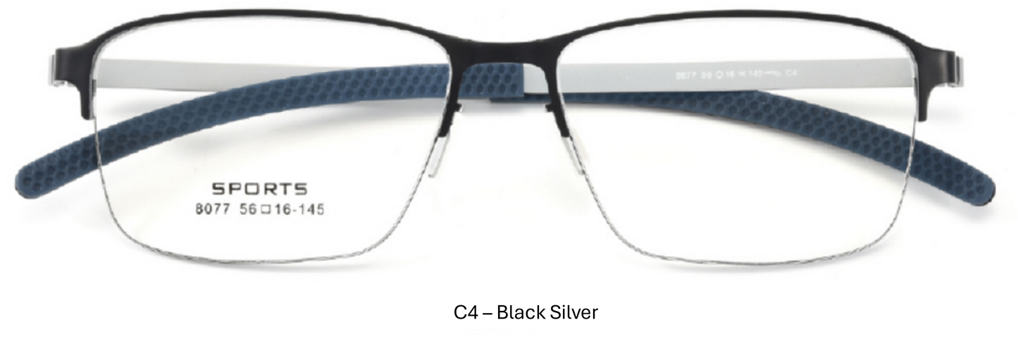 iNERTIA Titanium eyeglass frames - series 8077, for men's